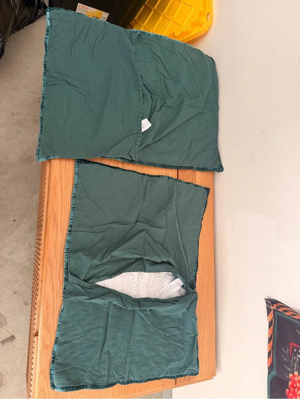 Teal Velvet Crinkle shams Set